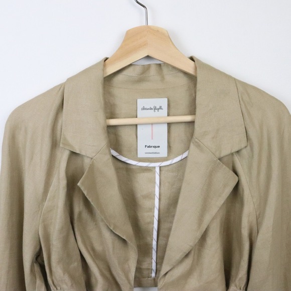 Alexandre Vauthier Linen Wrap Blouse 0 Crop Top Fabrique Limited Edition Tan - Picture 3 of 9